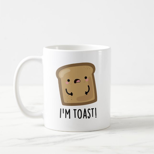 Ich bin Toast Funny Bread Pun Kaffeetasse (Links)