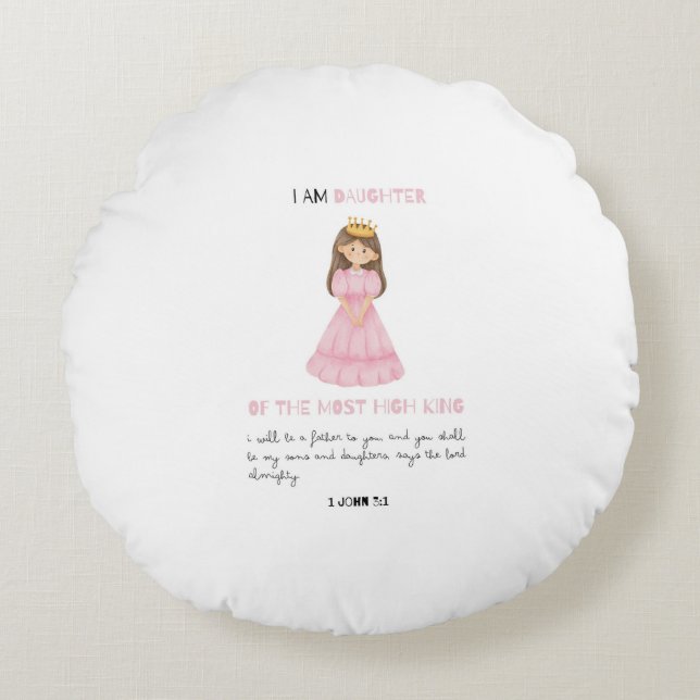 Ich bin Tochter des farbenfrohen Niedlichen Kinder Rundes Kissen (Vorderseite)