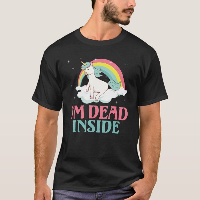 Ich bin tot in Einhorn T-Shirt (Vorderseite)