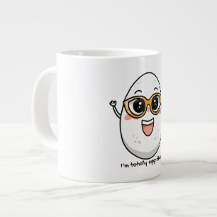 Ich bin total eig zitiert fröhliches Ei mit Brille Jumbo-Tasse
