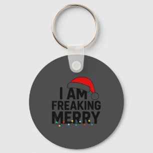 Ich bin total fröhlich mit Santa-Hut-Grafik Lustig Schlüsselanhänger