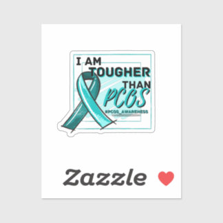 ICH BIN TOUGHER ALS PCOS PCOS AWARENESS Aquamarin Aufkleber