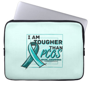 ICH BIN TOUGHER ALS PCOS PCOS AWARENESS Aquamarin  Laptopschutzhülle