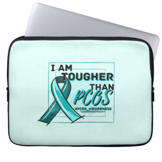 ICH BIN TOUGHER ALS PCOS PCOS AWARENESS Aquamarin  Laptopschutzhülle