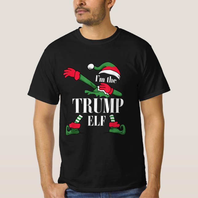 Ich bin Trump Elf Funny Donald Trump Weihnachten T-Shirt (Vorderseite)