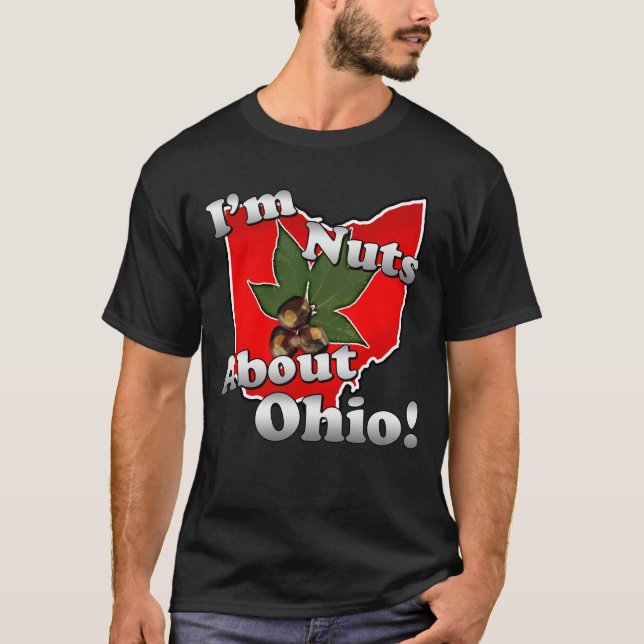Ich bin über Ohio, lustige rote Rosskastanien-Nuss T-Shirt (Vorderseite)