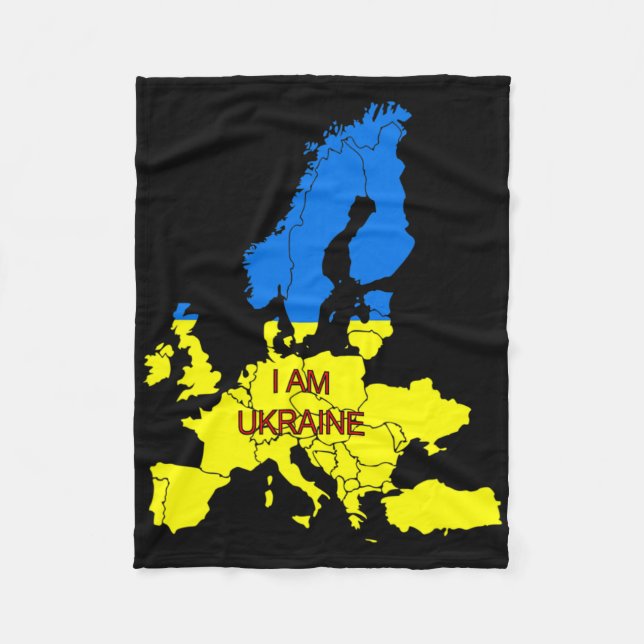Ich bin Ukraine  Fleecedecke (Vorderseite)