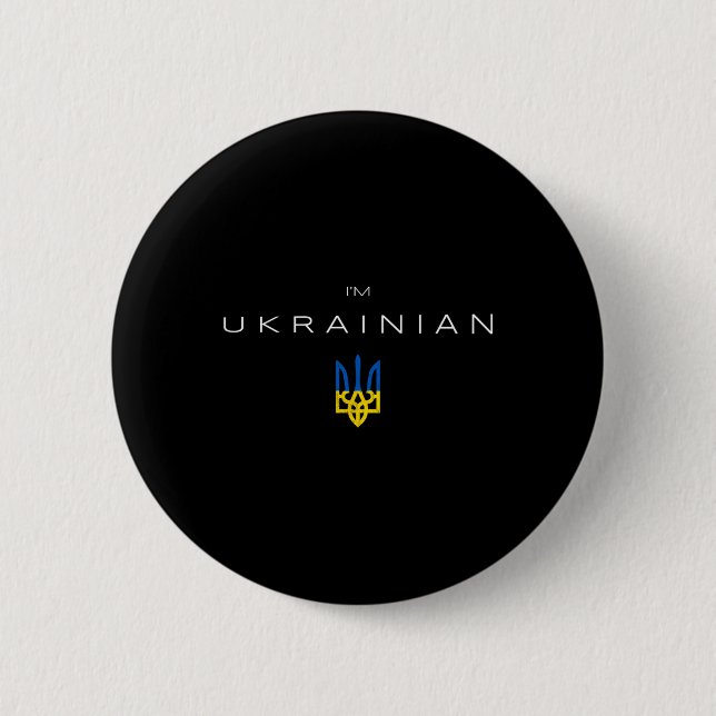 Ich bin Ukrainer - Ich bin aus der Ukraine Dreizac Button (Vorderseite)