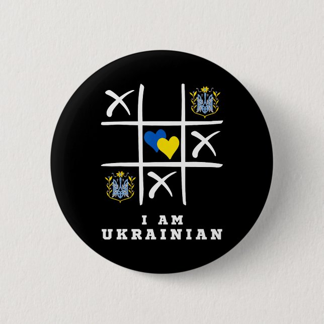 Ich bin Ukrainer Schütze Ukraine Ukraine Unterstüt Button (Vorderseite)