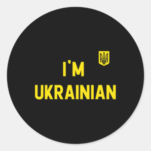 Ich bin Ukrainer Zelensky Ukraine Patriotisch Stol Runder Aufkleber