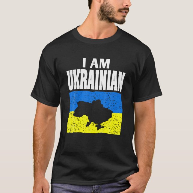 Ich bin Ukrainerin | Stand der Ukraine | Unterstüt T-Shirt (Vorderseite)