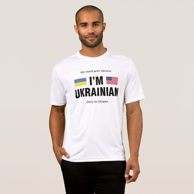 Ich bin Ukrainerin. USA - Ukraine T-Shirt (Vorne ganz)