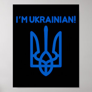 Ich bin ukrainisch Ukraine Wappen Ukrainische Mach Poster