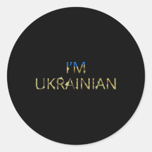 Ich bin ukrainische Ukraine Sonnenblume Retro Ukra Runder Aufkleber