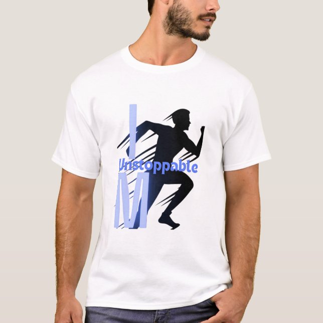 Ich bin unaufhaltsam' laufende Silhouette Motivier T-Shirt (Vorderseite)