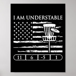 Ich bin Understable Zitat USA-Flagge Vintage Disc Poster