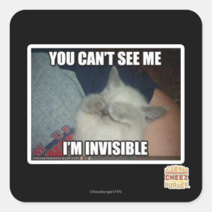 Ich bin unsichtbar quadratischer aufkleber