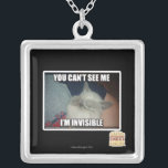 Ich bin unsichtbar versilberte kette<br><div class="desc">Ich kann habe cheezburger Gewohnheit merch!</div>