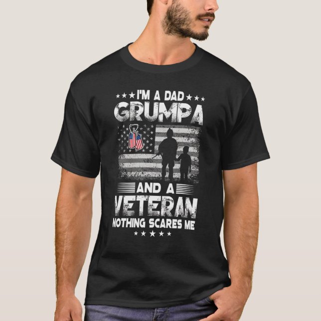 Ich bin Vater Grumpa Veteran Veteran Veteran Day M T-Shirt (Vorderseite)