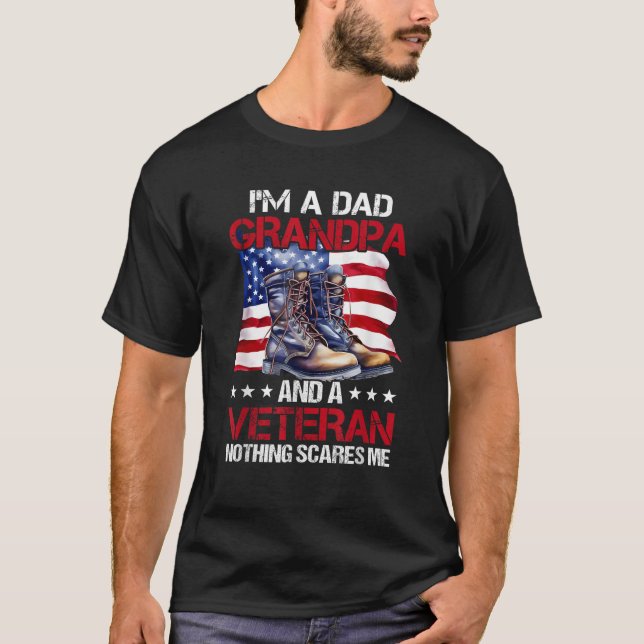 Ich bin Vater Opa und Veteran America Veterans Day T-Shirt (Vorderseite)