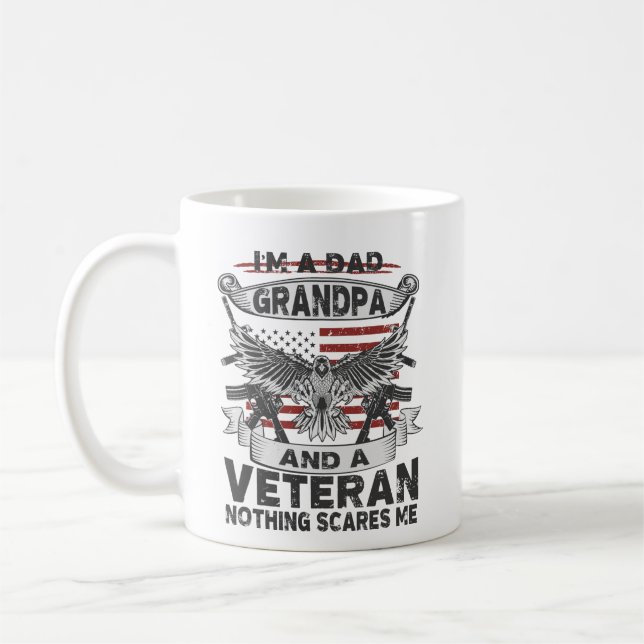 Ich bin Vater Opa und Veteran Kaffeetasse (Links)