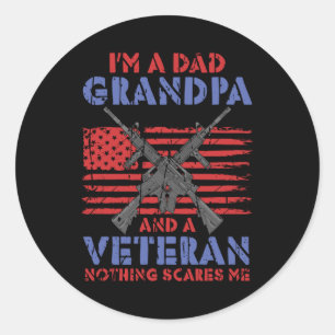 Ich bin Vater Opa und Veteran - Veteran Held Runder Aufkleber