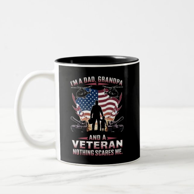 Ich bin Vater Opa und Veteran Veteran Veteran Day  Zweifarbige Tasse (Links)