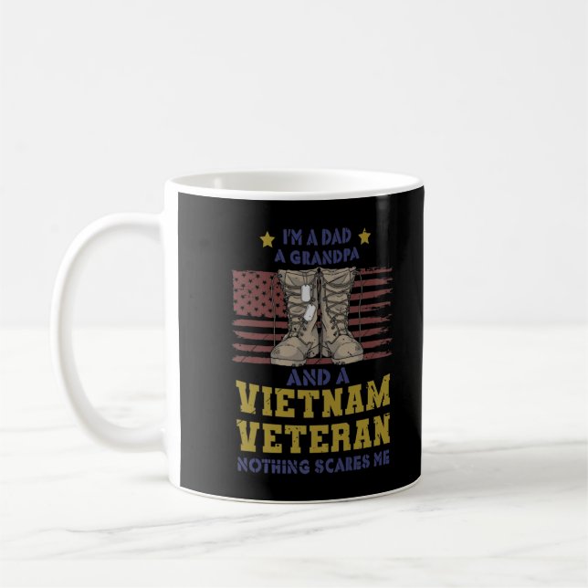 Ich bin Vater Opa und Vietnam Veteran Premium Kaffeetasse (Links)