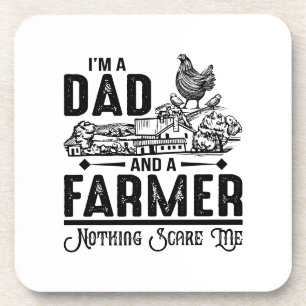 Ich bin Vater und Bauer Landwirtschaft Getränkeuntersetzer