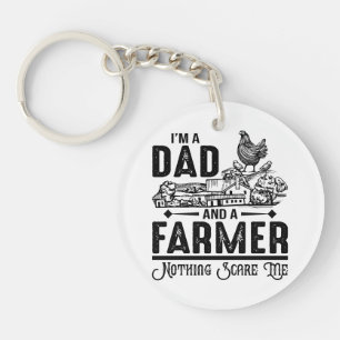 Ich bin Vater und Bauer Landwirtschaft Schlüsselanhänger