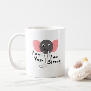 Ich bin Veg Ich bin Stark Baby Elephant Für Kinder Kaffeetasse