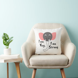 Ich bin Veg Ich bin stark Baby Elephant Kissen