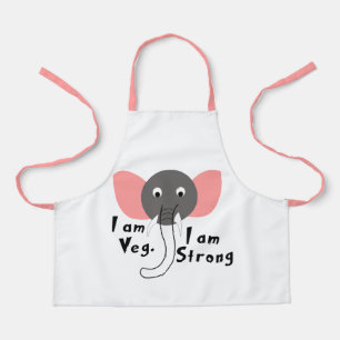 Ich bin Veg Ich bin Stark Elefant Tier Kinder Schürze