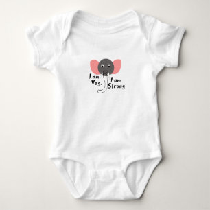 Ich bin Veg Ich bin Stark Elephant Baby Strampler