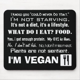 Ich bin vegan: Antworten Mousepad