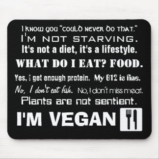 Ich bin vegan: Antworten Mousepad