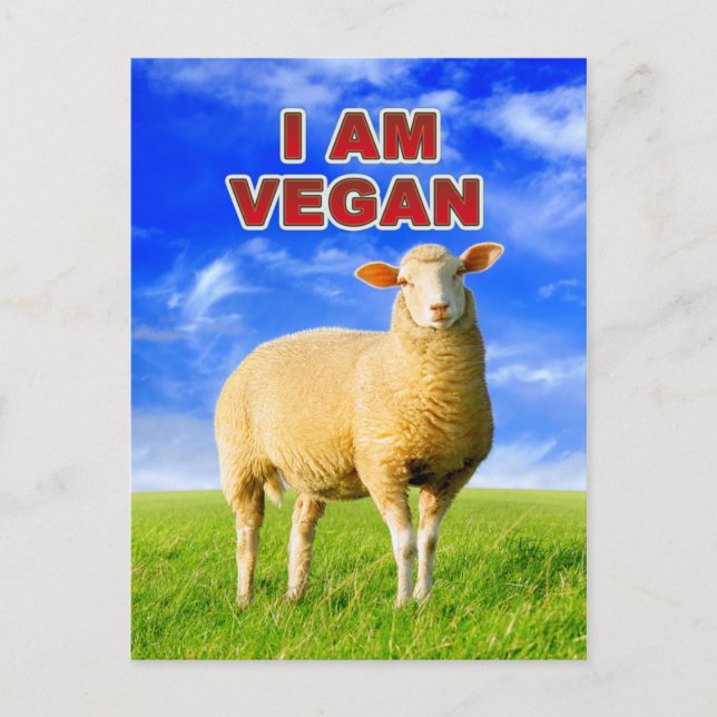 ICH BIN VEGAN POSTKARTE (Vorderseite)