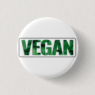 Ich bin Vegan, typografisches Design Button