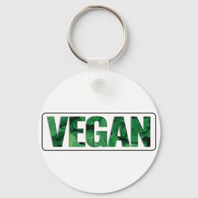 Ich bin Vegan, typografisches Design Schlüsselanhänger (Vorderseite)