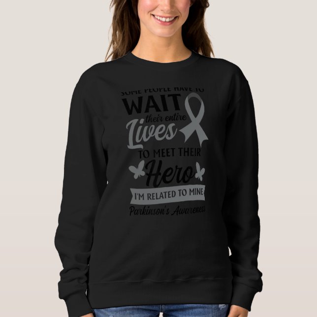 Ich bin verbunden mit meinem Helden Parkinsons Bew Sweatshirt (Vorderseite)