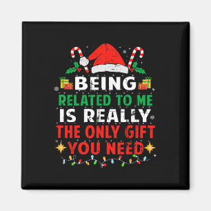 Ich bin verbunden mit meiner lustigen Weihnachtsfa Magnet