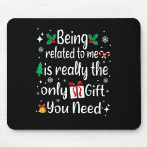 Ich bin verbunden mit meiner lustigen Weihnachtsfa Mousepad