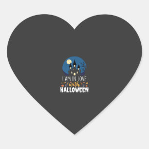 Ich bin verliebt in Halloween Spukschloss_1 Herz-Aufkleber