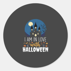 Ich bin verliebt in Halloween Spukschloss_1 Runder Aufkleber
