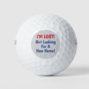 "Ich bin verloren" Lustige, DIY-Nachrichten, Rot & Golfball