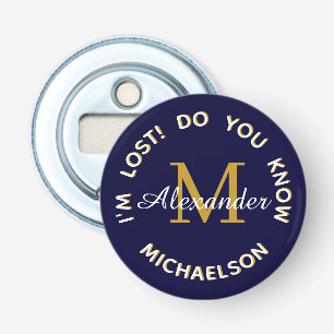 "Ich bin verloren, weißt du?" Monogram Name Navy B Flaschenöffner