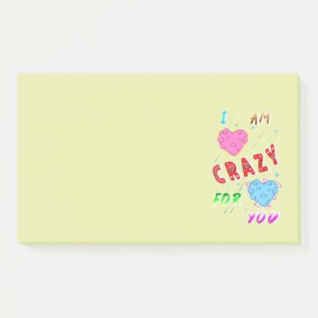 Ich bin verrückt nach dir post-it klebezettel (Vorderseite)