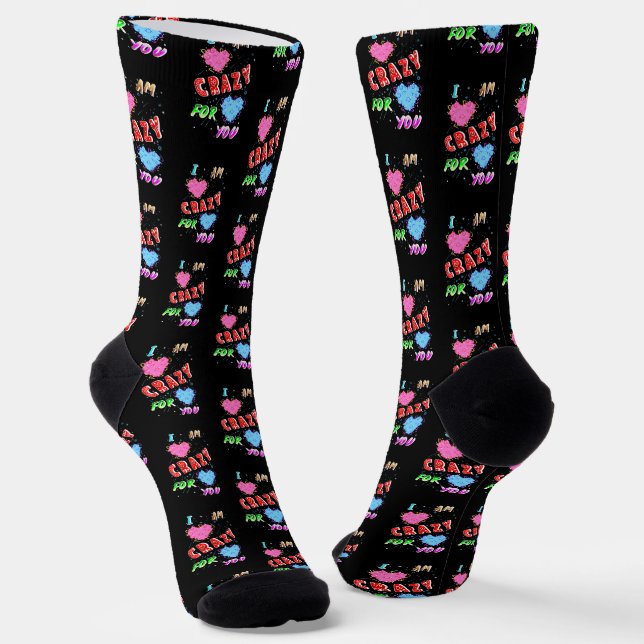 Ich bin verrückt nach dir socken (Gewinkelt)