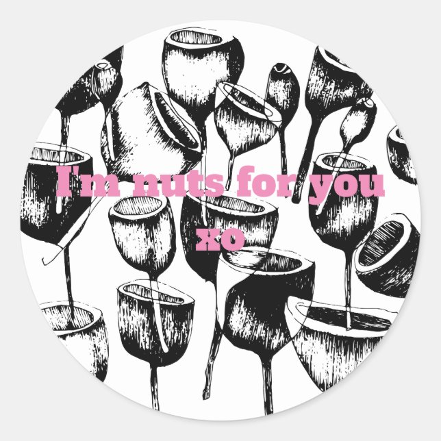 Ich bin verrückt nach dir xo runder aufkleber (Vorderseite)