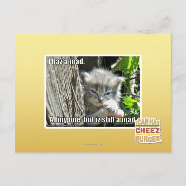 Ich bin verrückt postkarte (Vorderseite)